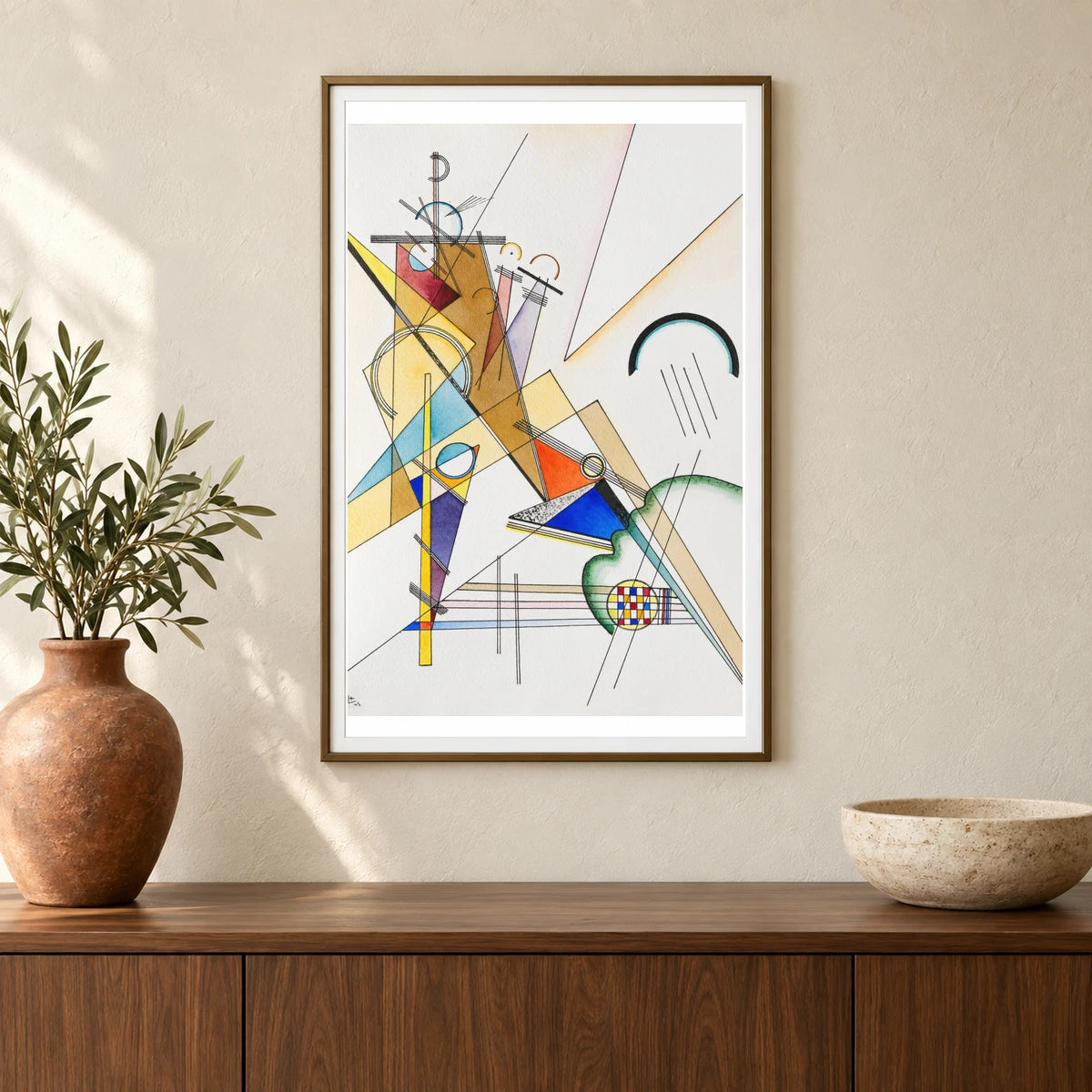Wassily Kandinsky Gewebe (1923) — Wassily Kandinsky shown in a styled interior