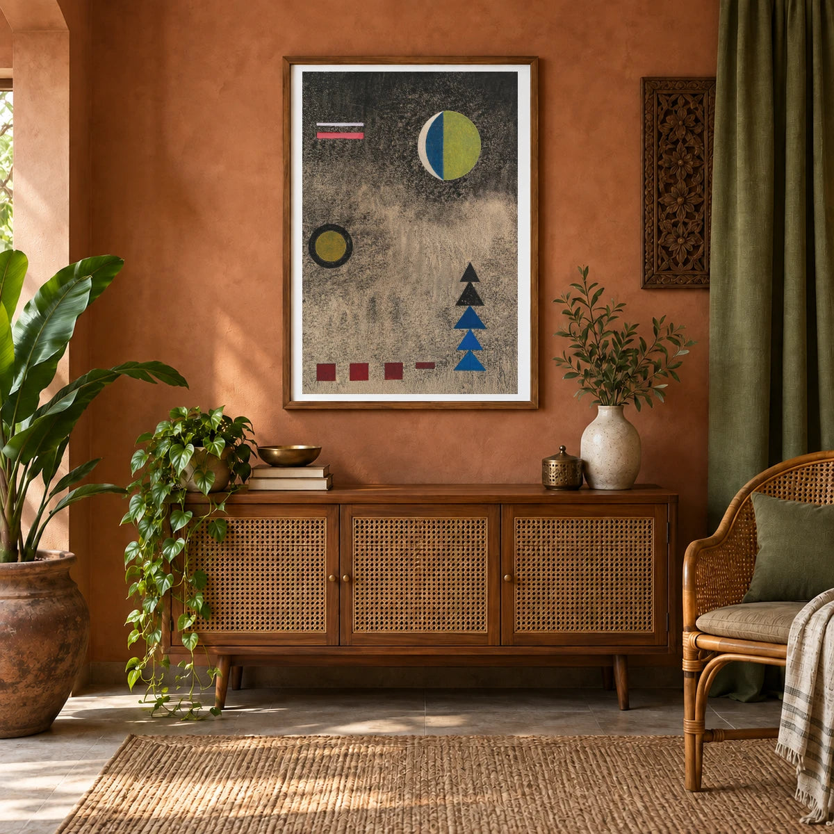 Wassily Kandinsky Im Lockeren Schwarz (1927) — Wassily Kandinsky shown in a styled interior