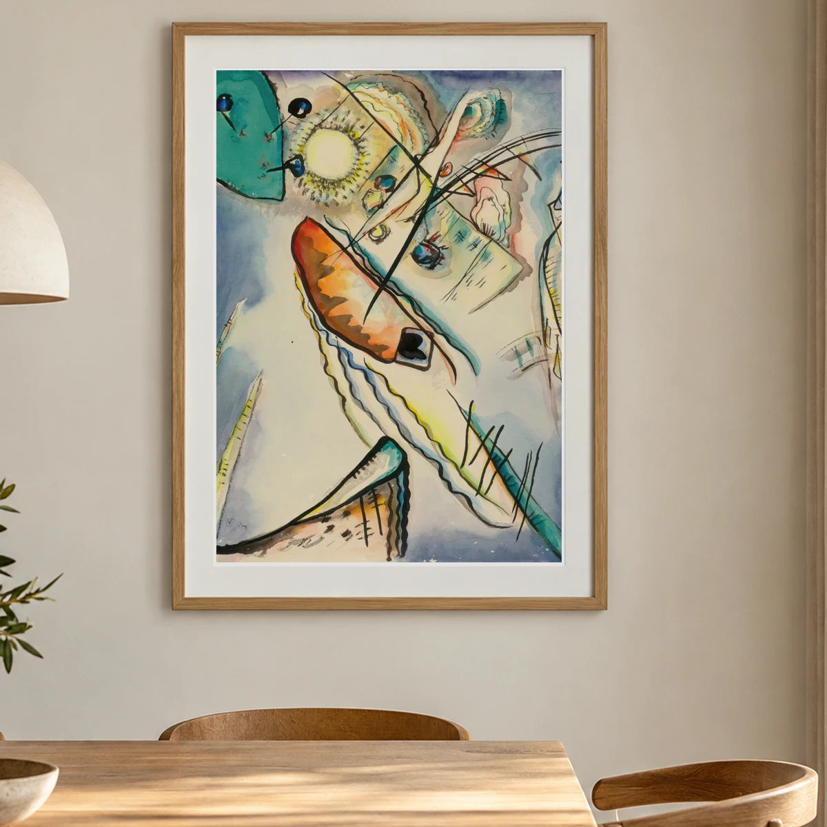 Wassily Kandinsky Ohne Titel (untitled) (1916) — Wassily Kandinsky shown in a styled interior