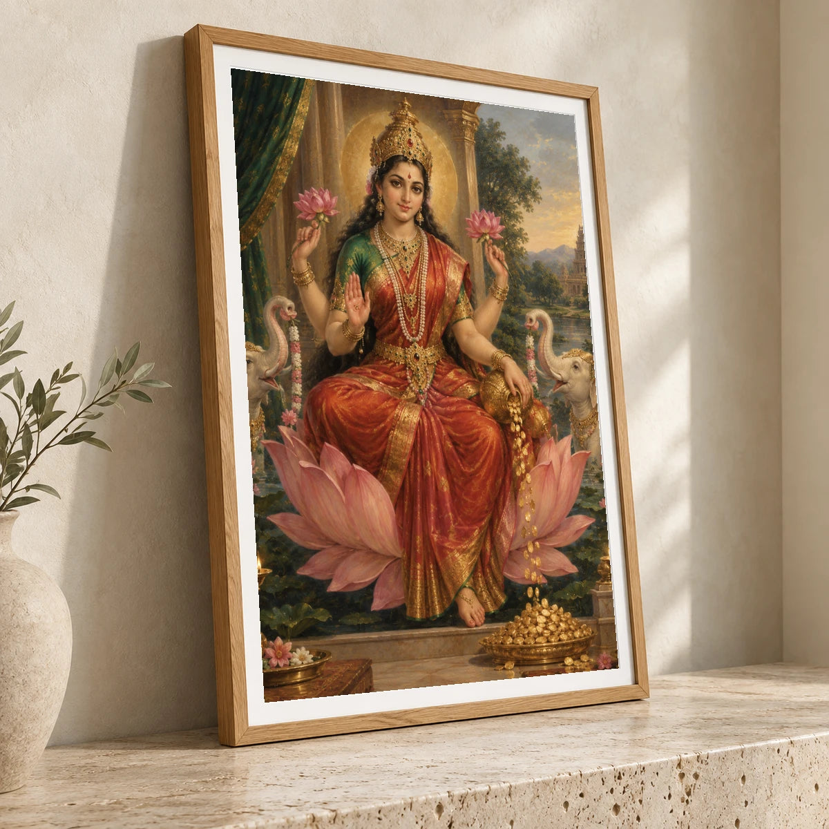 Goddess Lakshmi In Temple Splendour — Ganesha ganesha print by SaamCrafts