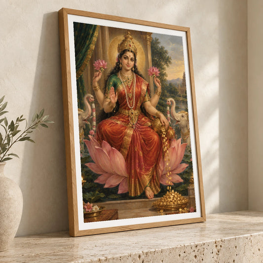 Goddess Lakshmi In Temple Splendour — Ganesha ganesha print by SaamCrafts