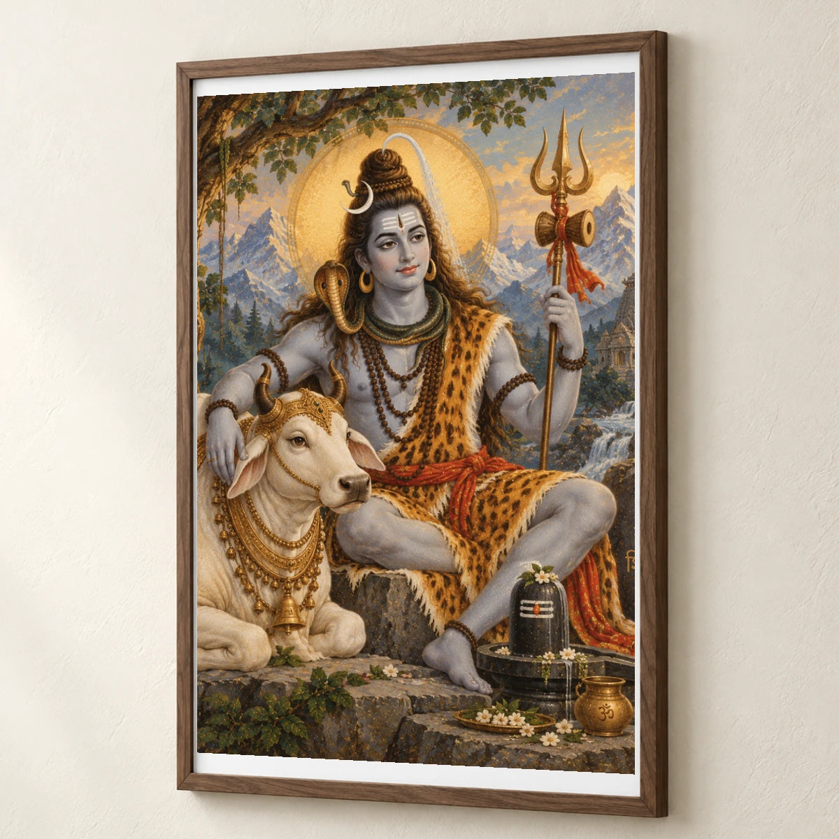 Lord Shiva With Nandi In The Himalayas — Ganesha ganesha print by SaamCrafts