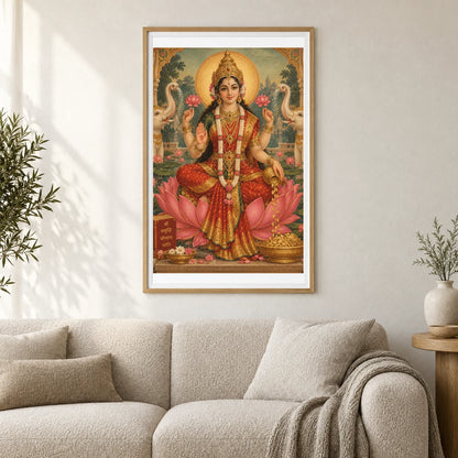 Mahalakshmi In A Lotus Temple Pond — Ganesha shown in a styled interior