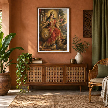 Regal Durga In A Temple Sanctuary — Ganesha shown in a styled interior