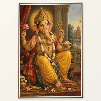 Regal Ganesha In A Temple Abode — Ganesha ganesha print by SaamCrafts